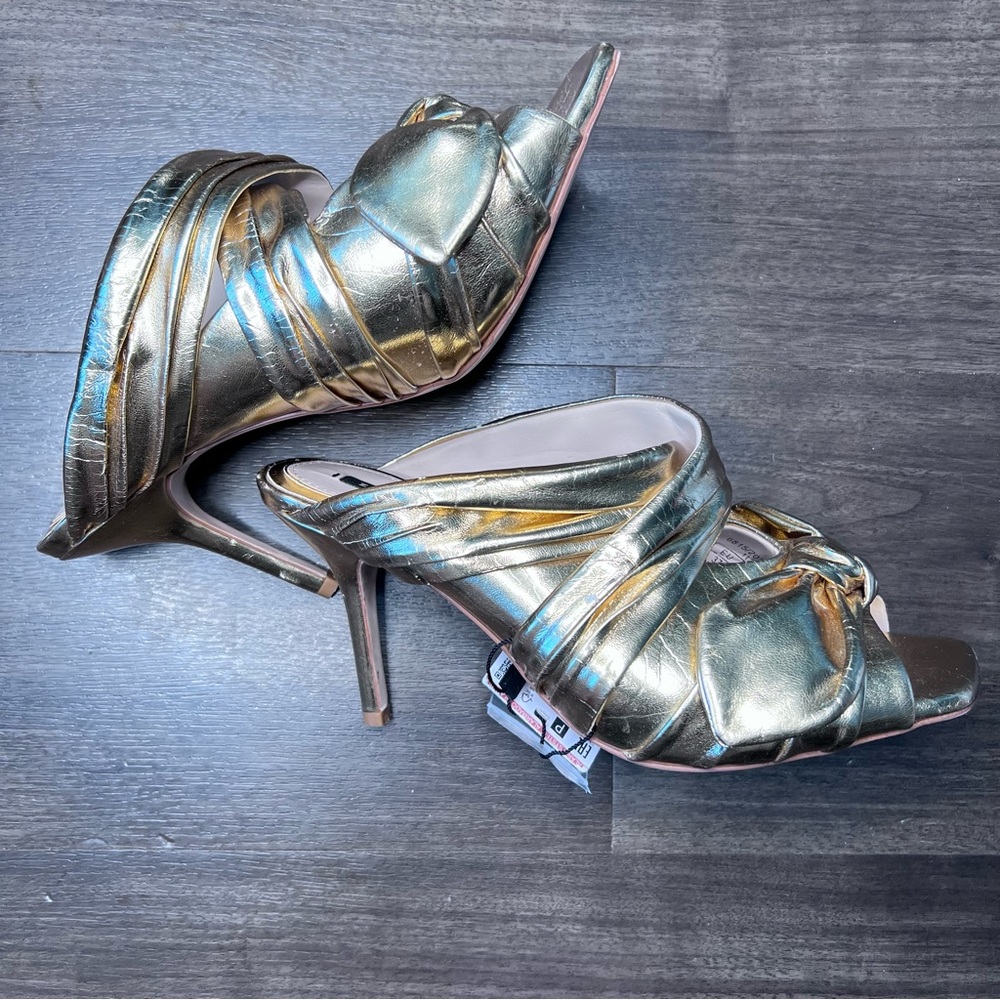 Zara Gold High Heeled Sandals